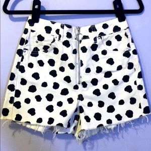 Topshop High Waisted Moto Mom Shorts